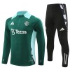 Manchester United Trainings Sweatshirt Quarter-zip 2024-25 Groene - Heren